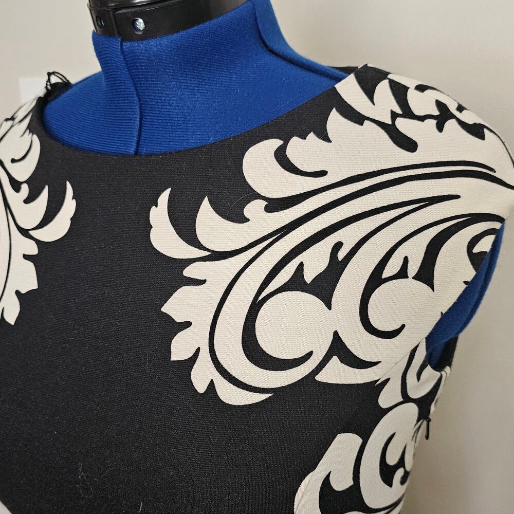 Maggie London Black and White Print Spandex Dress Size 12 - Picture 4 of 10